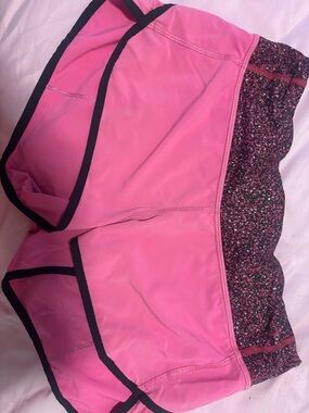 Women’s Pink Lululemon Athletic Shorts with Contrast Trim